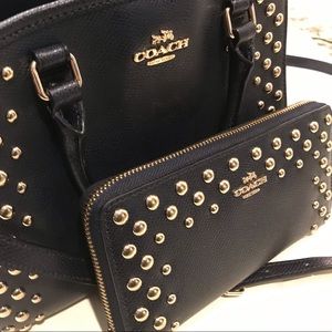 Navy Coach Handbag and Wallet